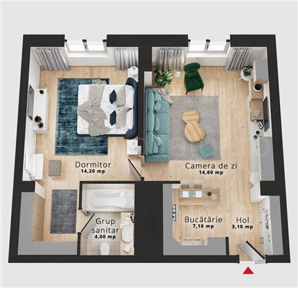 Apartament 2 Camere 43mp Rin Grand Residence