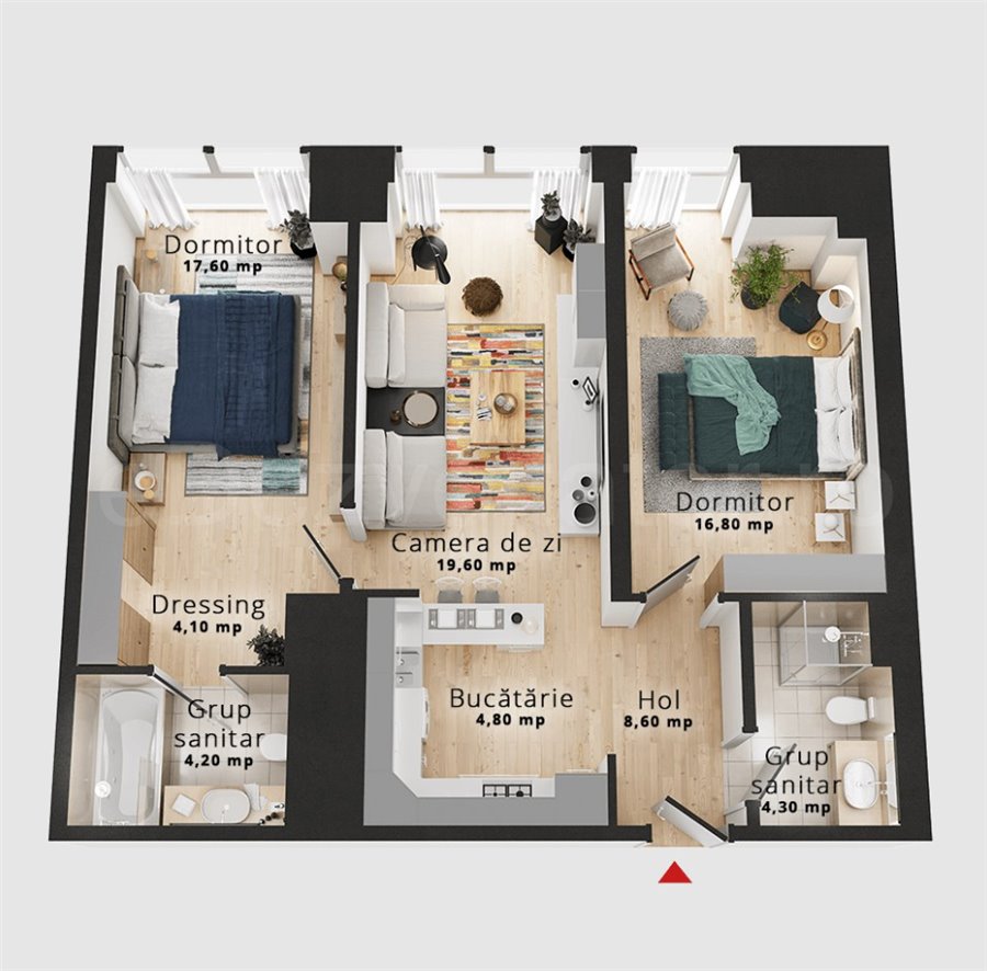 Apartament 3 Camere 80mp Rin Grand Residence