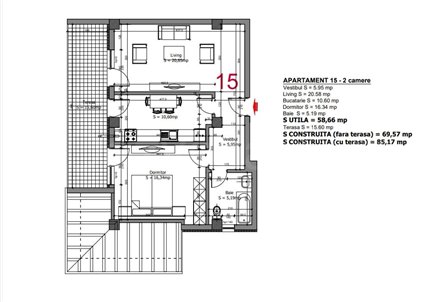 Apartament 2 Camere 74mp Etalon Residence 2