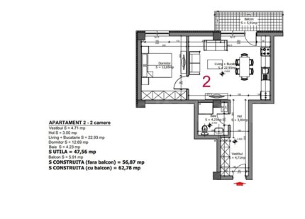 Apartament 2 Camere 53mp Etalon Residence 2