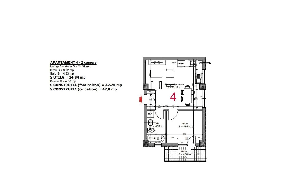 Apartament 2 Camere 40mp Etalon Residence 2