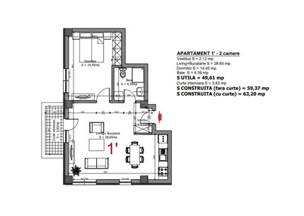 Apartament 2 Camere 50mp Etalon Residence 2