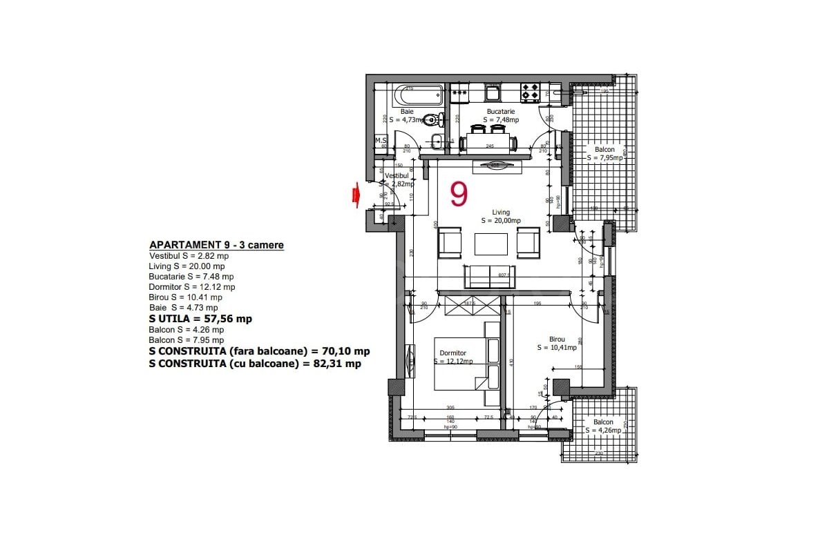 Apartament 3 Camere 70mp Etalon Residence 2