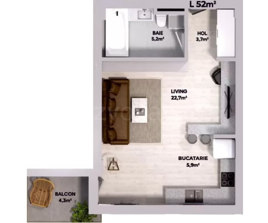 Garsonieră 42mp Residence 5 Pipera Apartments