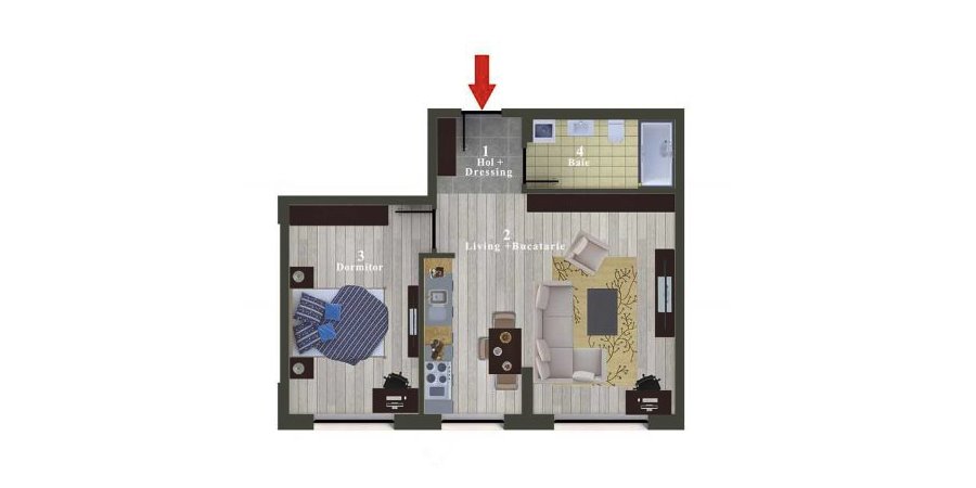 Apartament 2 Camere 50mp 99D Residence