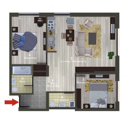 Apartament 3 Camere 67mp 99D Residence