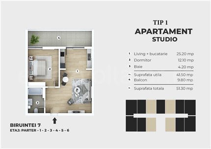 Apartament 2 Camere 51mp Unik Residence 7