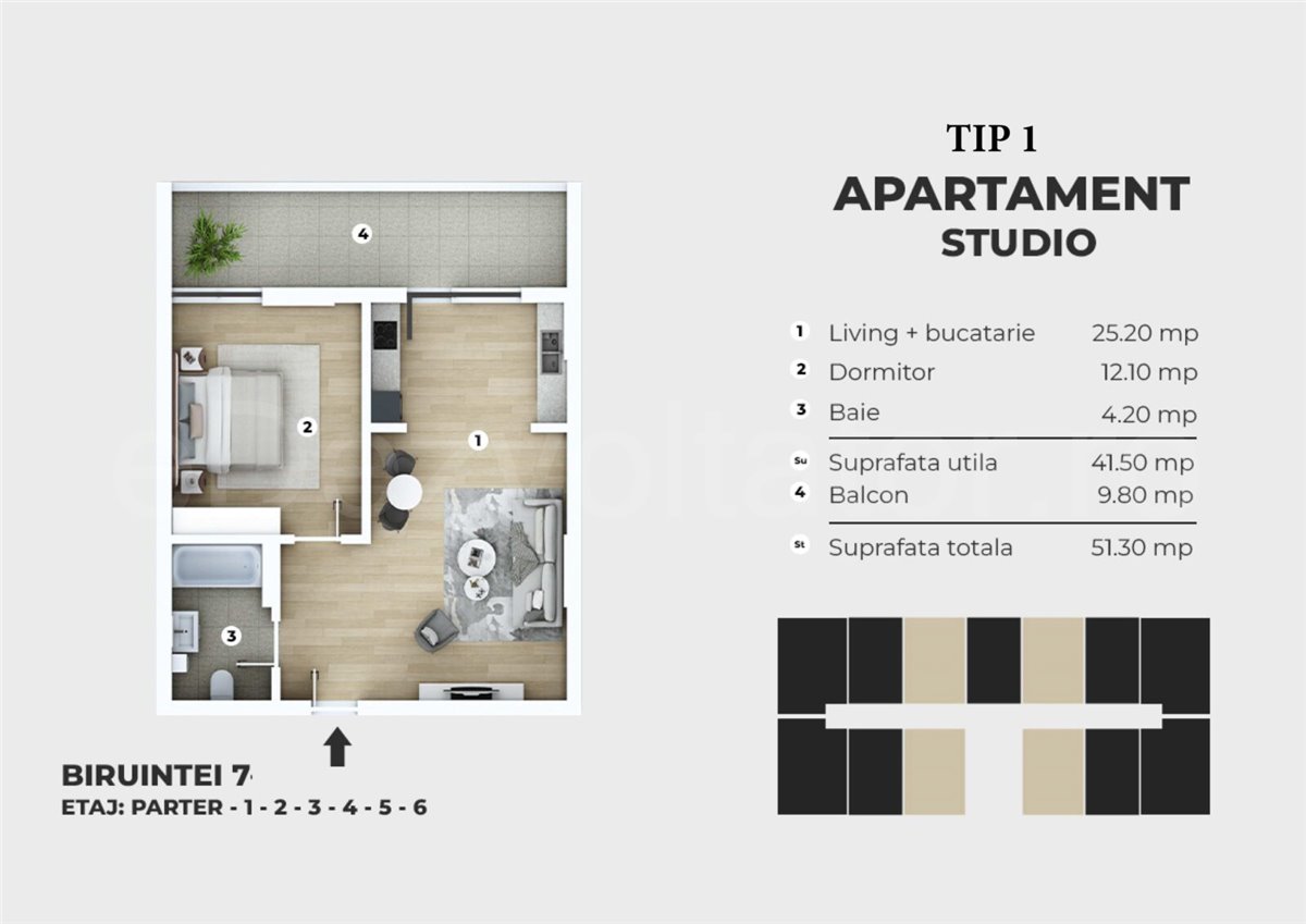 Apartament 2 Camere 51mp Unik Residence 7
