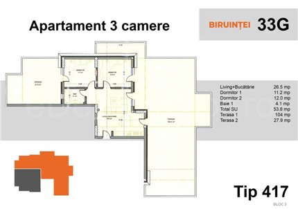 Apartament 3 Camere 186mp Siena Residence 33G
