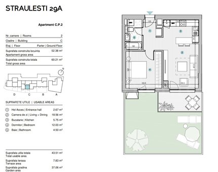Apartament 2 Camere 44mp Escape Residence