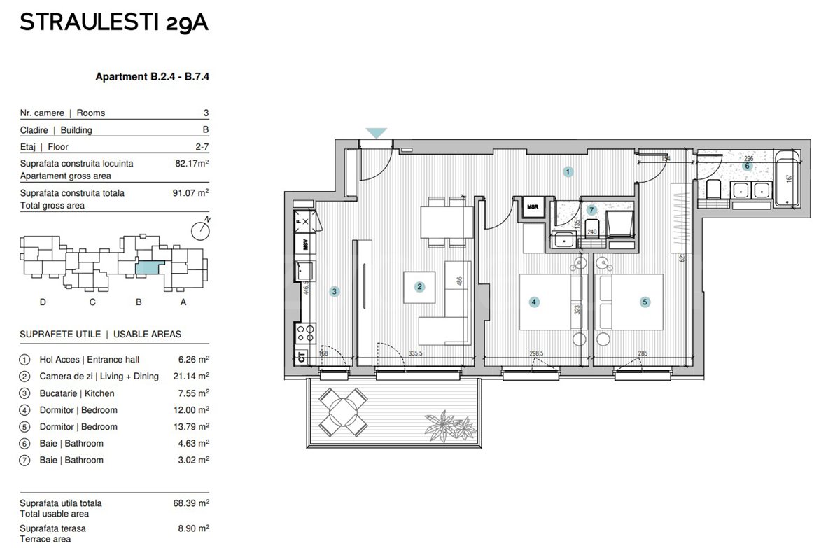 Apartament 3 Camere 68mp Escape Residence