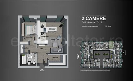 Apartament 2 Camere 73mp Macro Nord Residence
