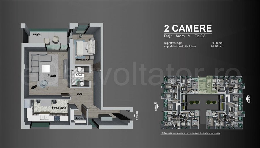 Apartament 2 Camere 95mp Macro Nord Residence