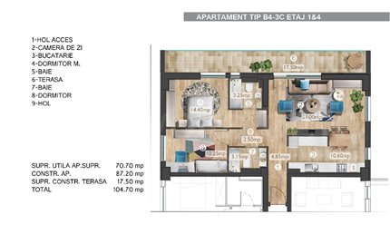 Apartament 3 Camere 105mp Belvedere Residence