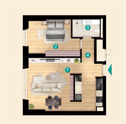 Apartament 2 Camere 70mp iResidence