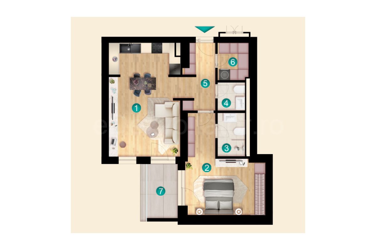 Apartament 2 Camere 80mp iResidence