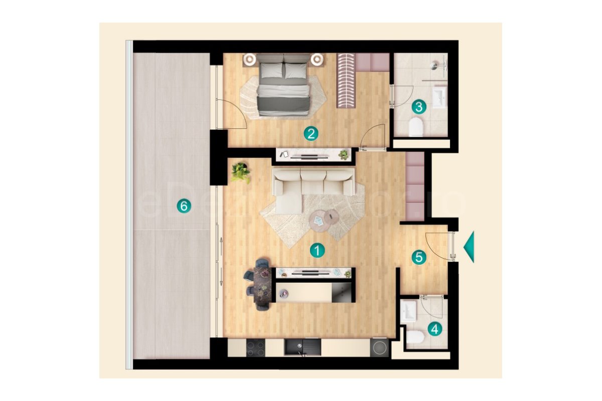 Apartament 2 Camere 97mp iResidence