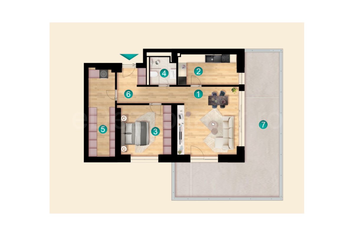 Apartament 2 Camere 126mp iResidence