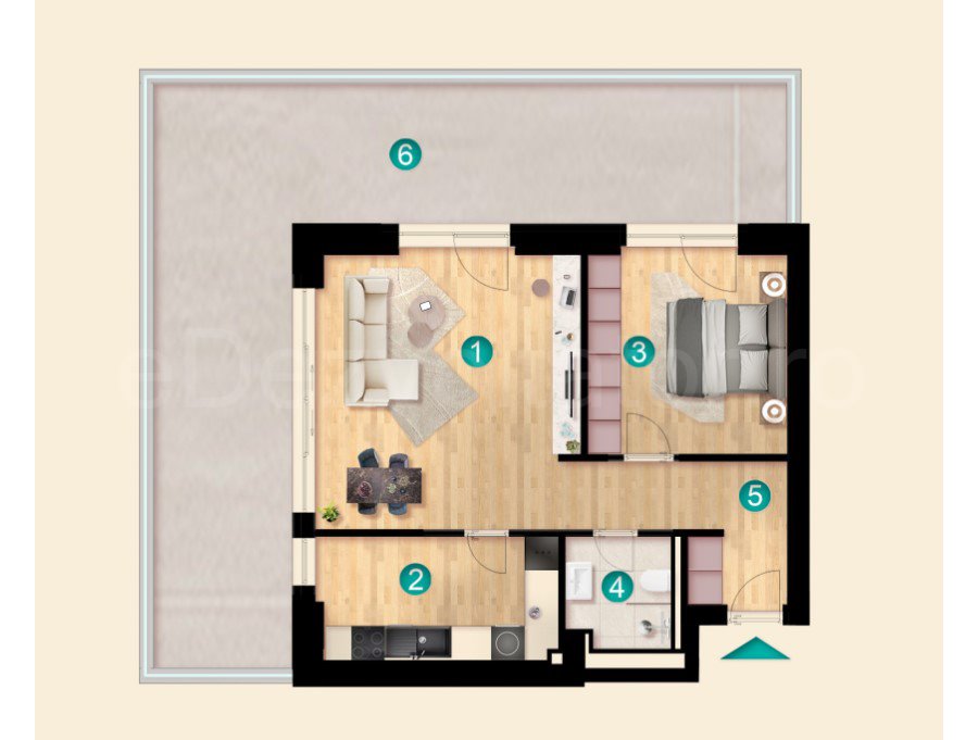 Apartament 2 Camere 119mp iResidence