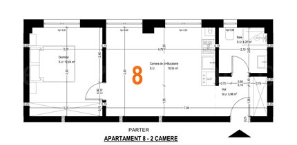 Apartament 2 Camere 39mp Complex Lara
