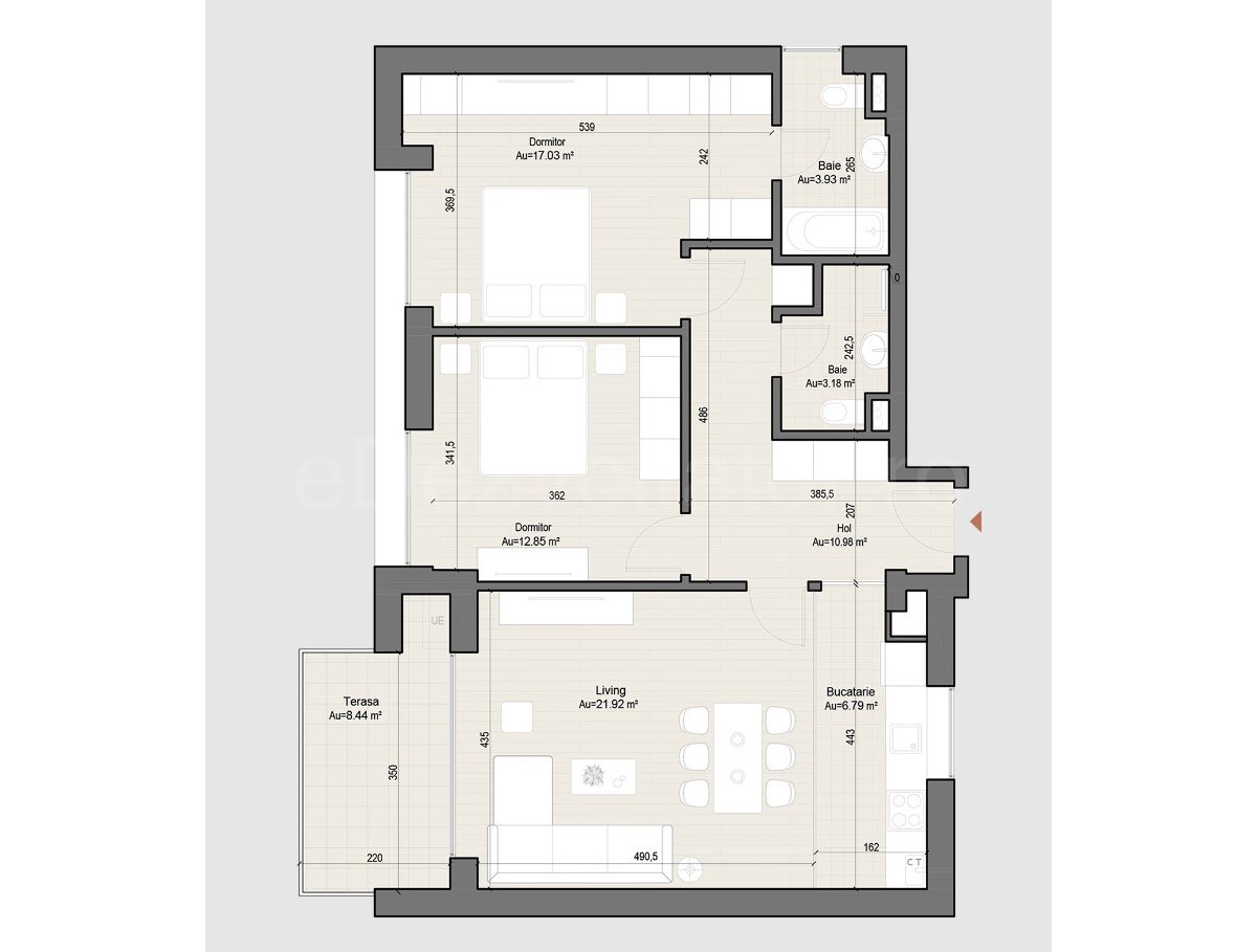 Apartament 3 Camere 85mp Urbano Uranus