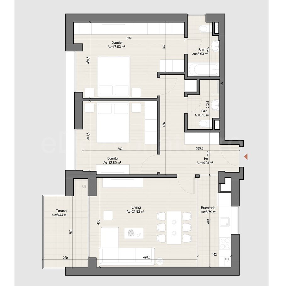 Apartament 3 Camere 85mp Urbano Uranus
