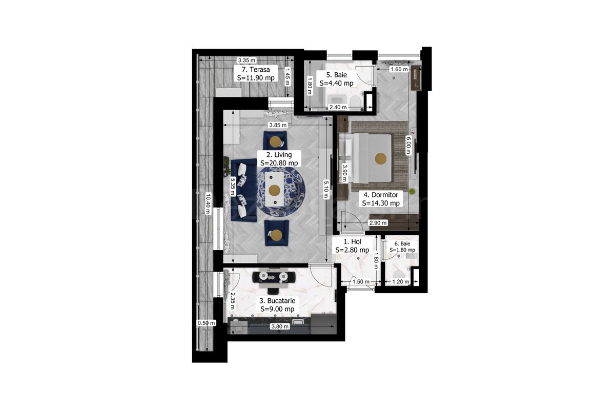 Apartament 2 Camere 65mp Oxy Residence