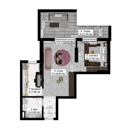 Apartament 2 Camere 64mp Oxy Residence