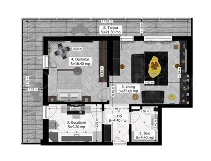 Apartament 2 Camere 78mp Oxy Residence
