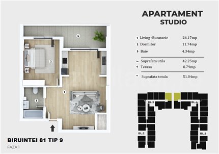 Apartament 2 Camere 51mp Siena Residence