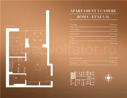 Apartament 2 Camere 55mp City Point Faza 2