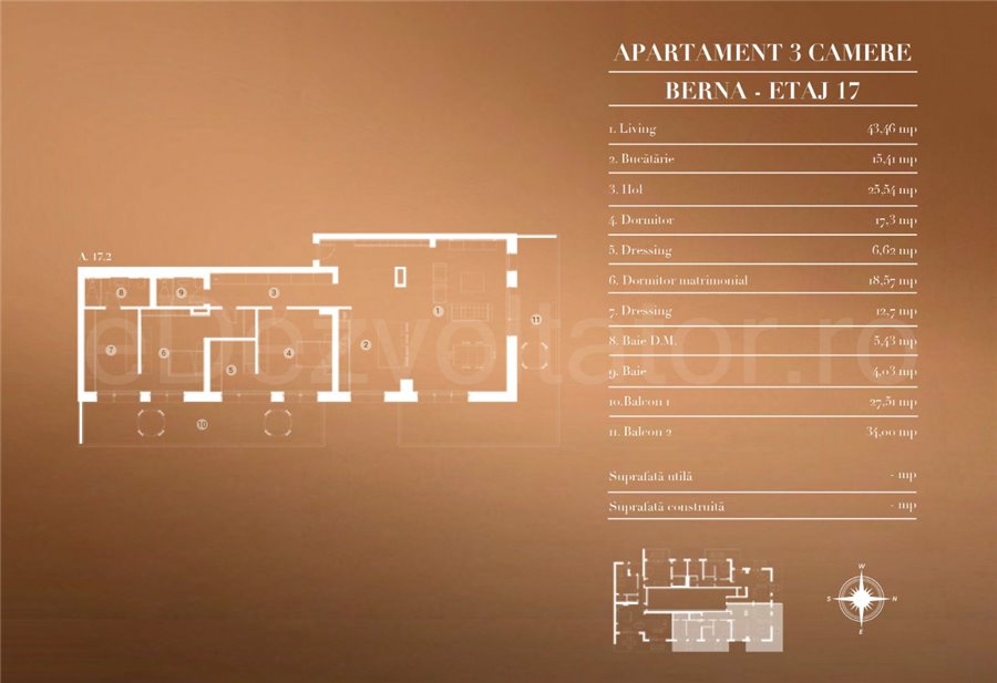 Apartament 2 Camere 209mp City Point Faza 2