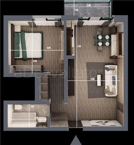Apartament 2 Camere 55mp Quartz Residence