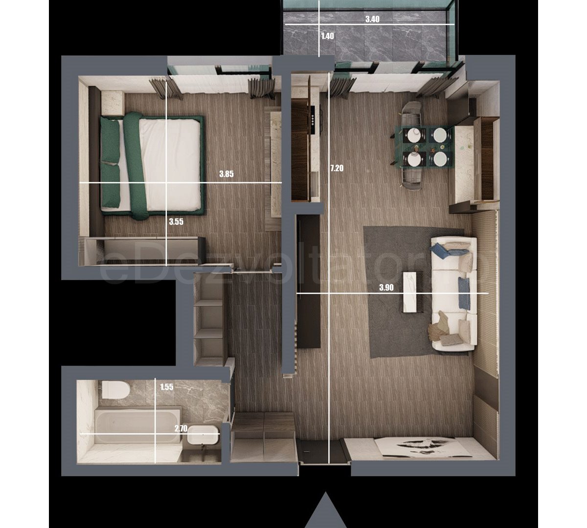 Apartament 2 Camere 55mp Quartz Residence