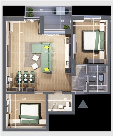 Apartament 3 Camere 84mp Quartz Residence