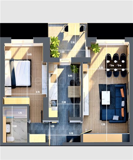 Apartament 2 Camere 64mp Quartz Residence