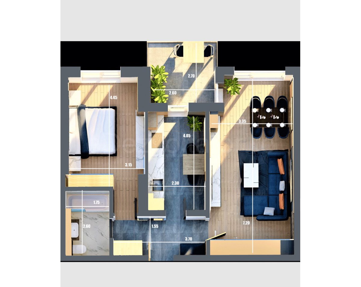 Apartament 2 Camere 64mp Quartz Residence