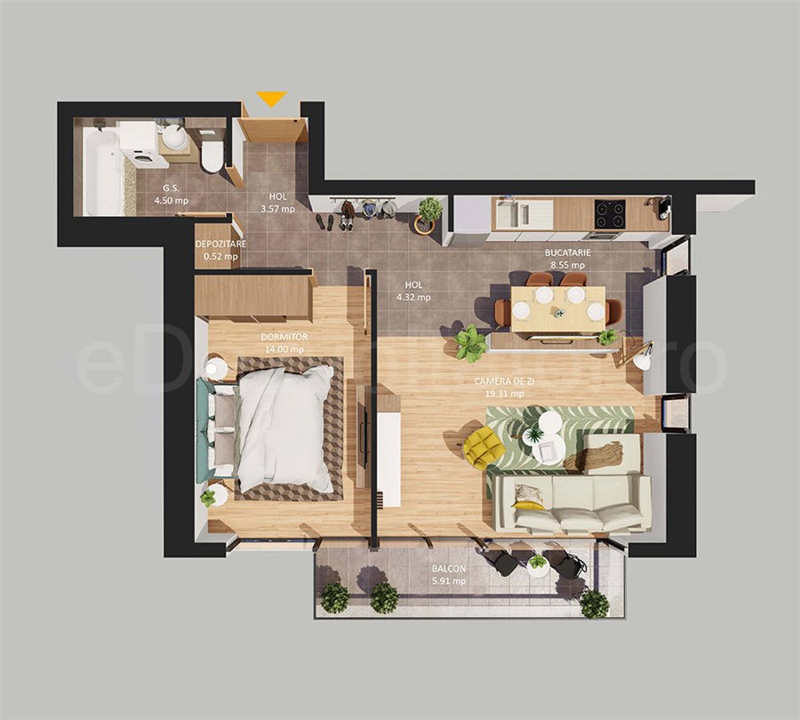 Apartament 2 Camere 61mp Best Residence