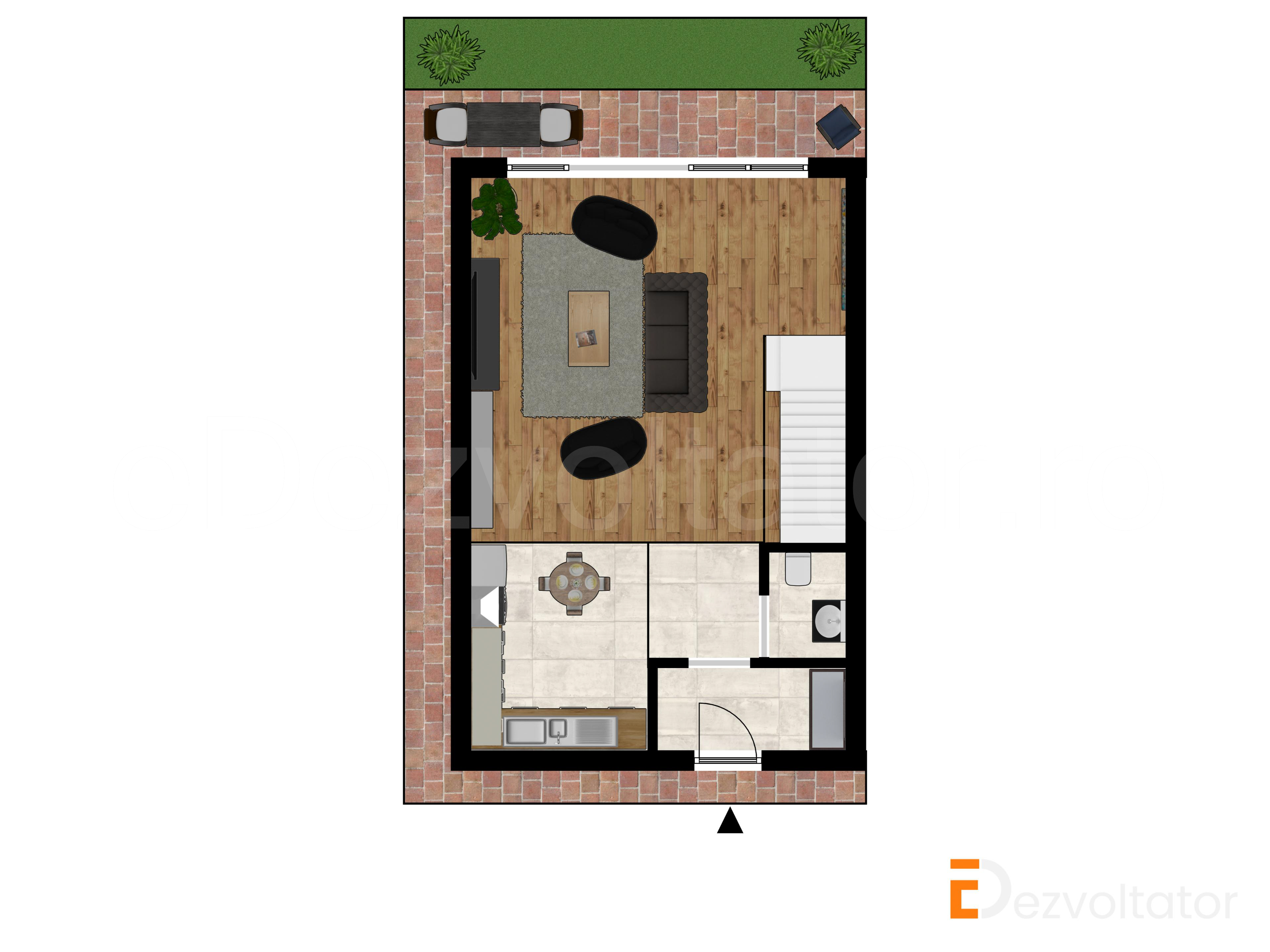 Proiecție 2D Vila duplex cu un etaj 97 mp Cosmopolis 