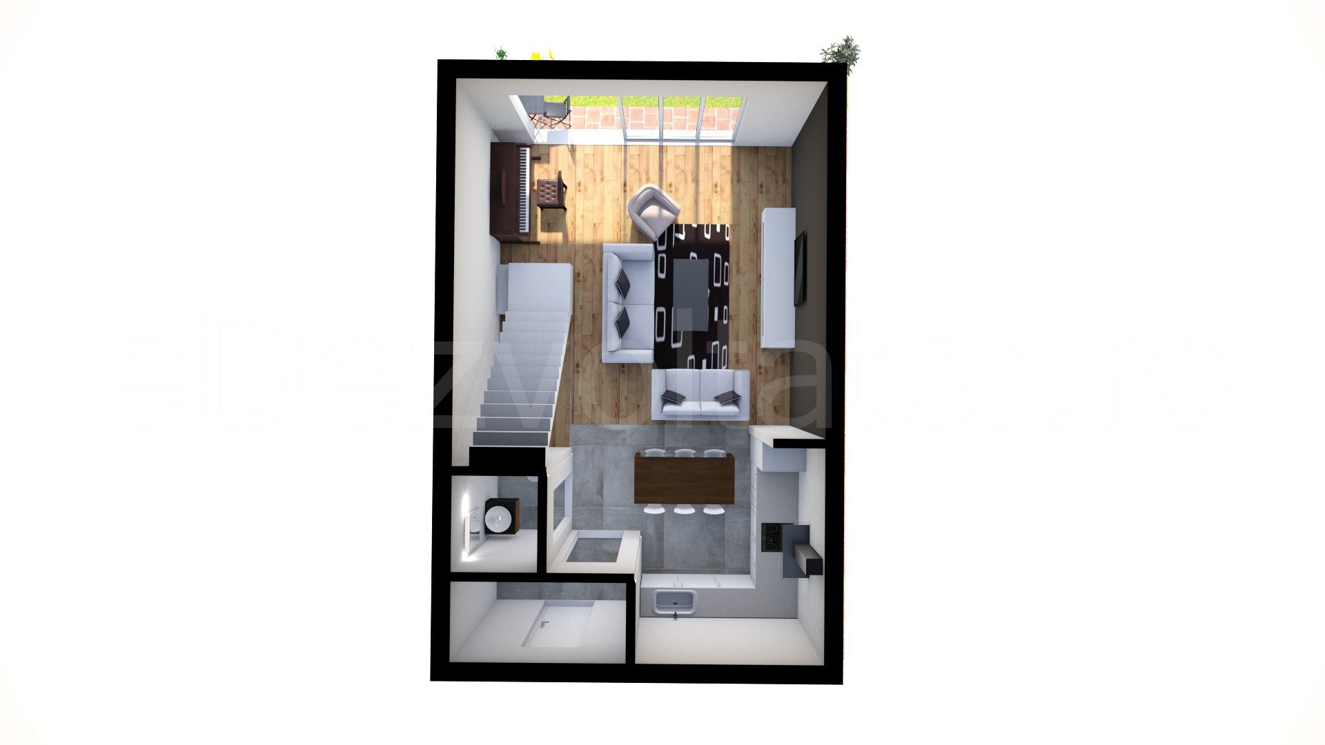 Proiecție 3D Vila duplex cu un etaj 111 mp Cosmopolis