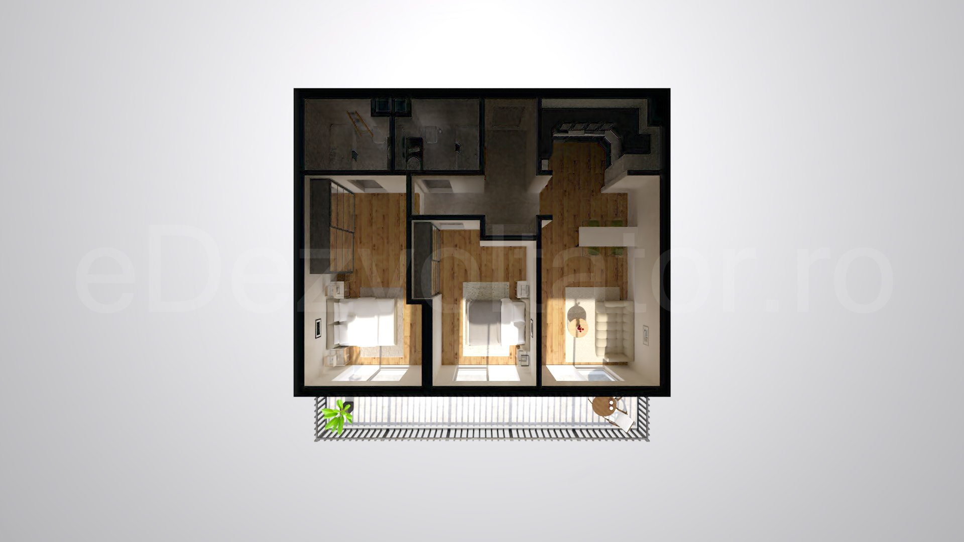 Simulare iluminat natural  Apartament 3 Camere 87mp iResidence