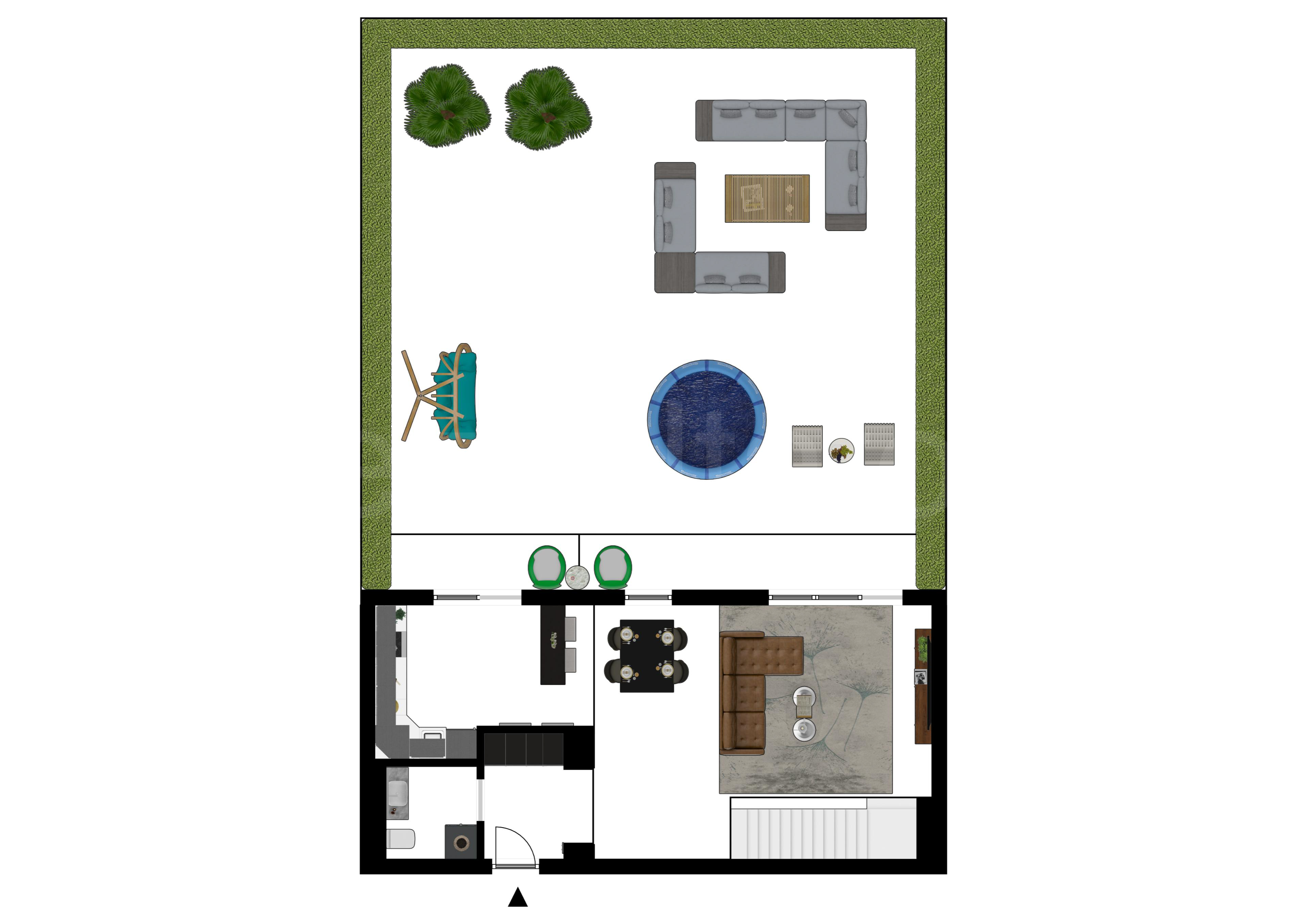 Proiecție 2D Apartament 3 camere 230 mp Cloud9 Residence 