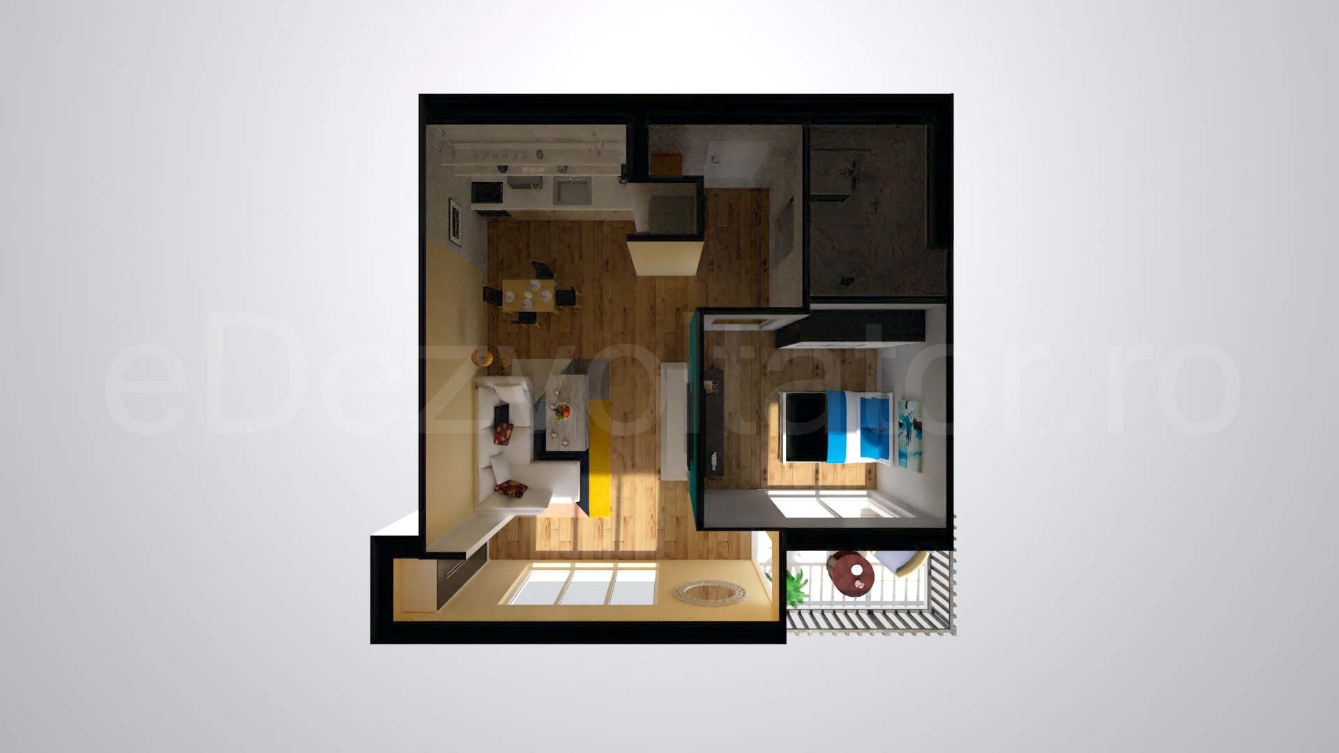 Simulare iluminat natural  Apartament 2 Camere 44mp Floreasca Residence