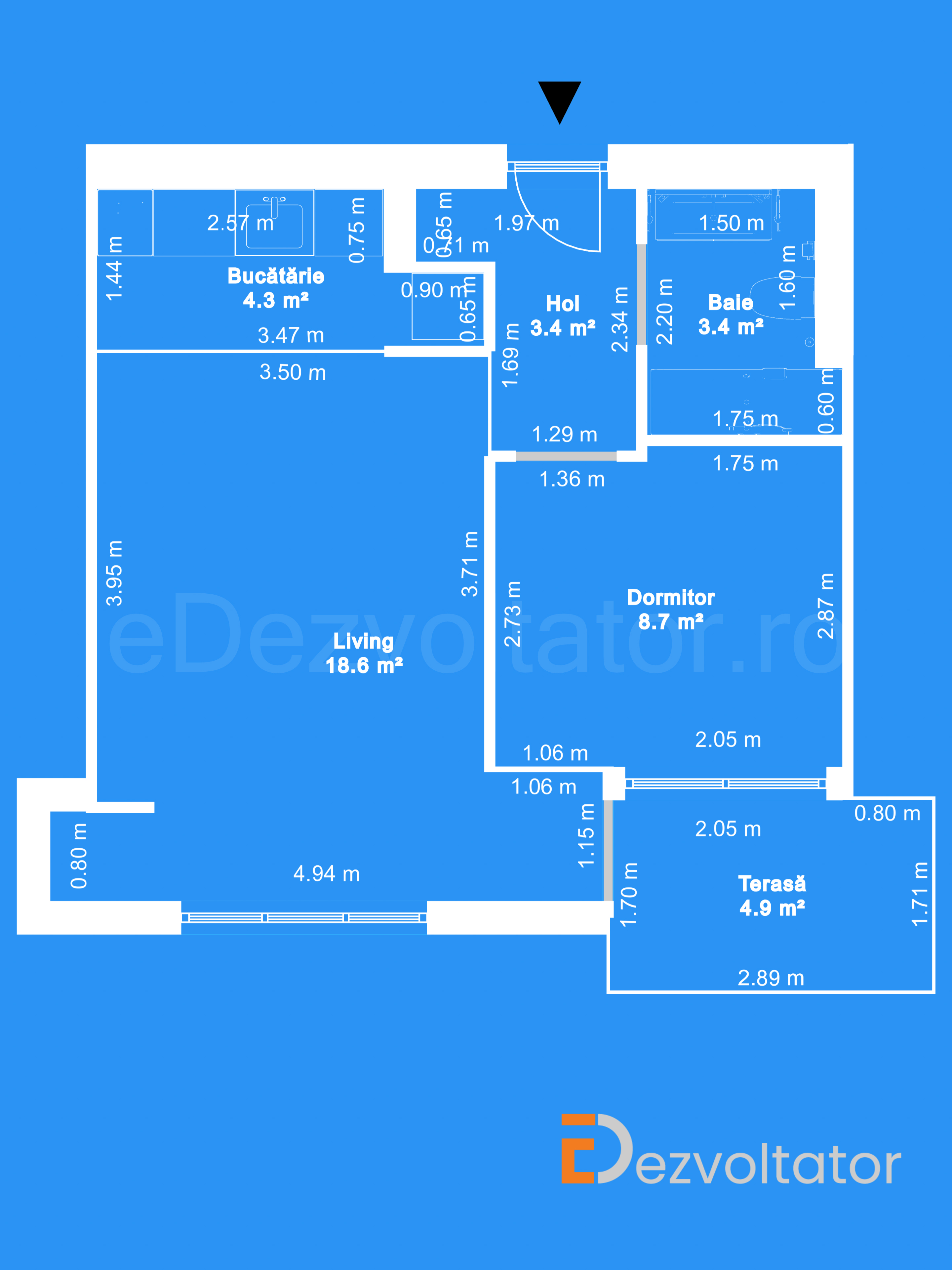 Desen Tehnic Apartament 2 Camere 44mp Floreasca Residence