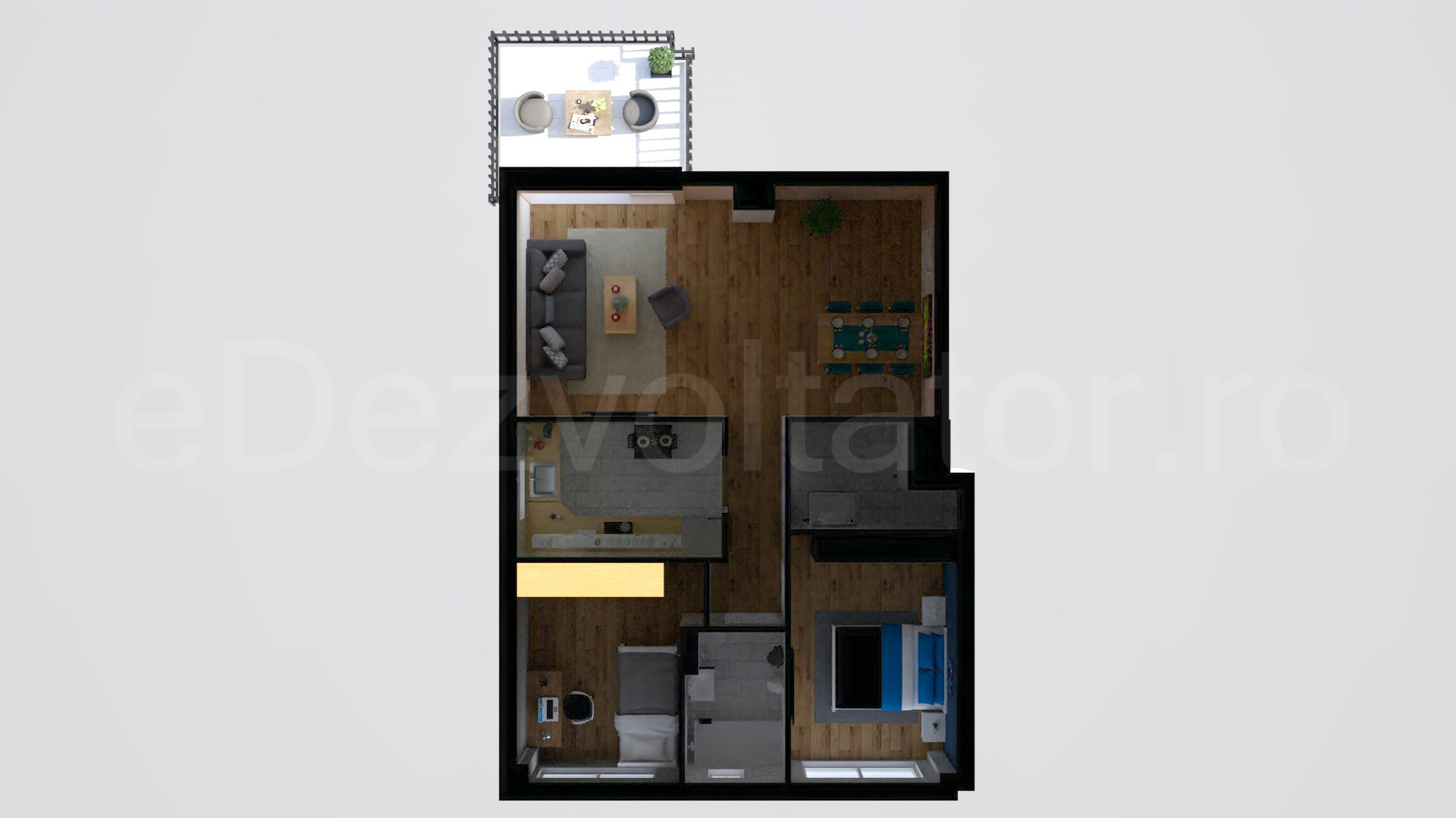 Simulare iluminat natural  Apartament 3 Camere 75mp Floreasca Residence