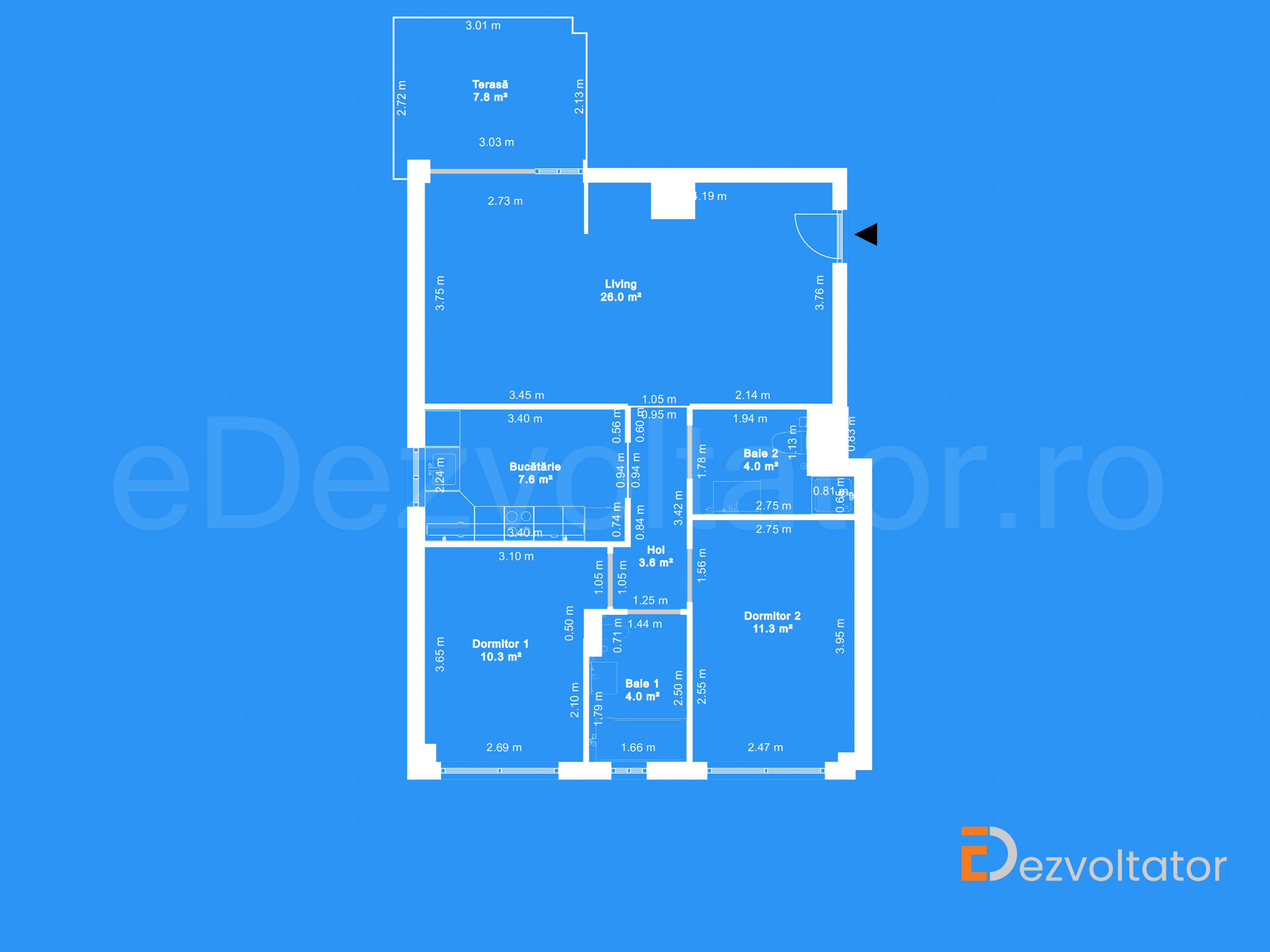Desen Tehnic Apartament 3 camere 75 mp Floreasca Residence