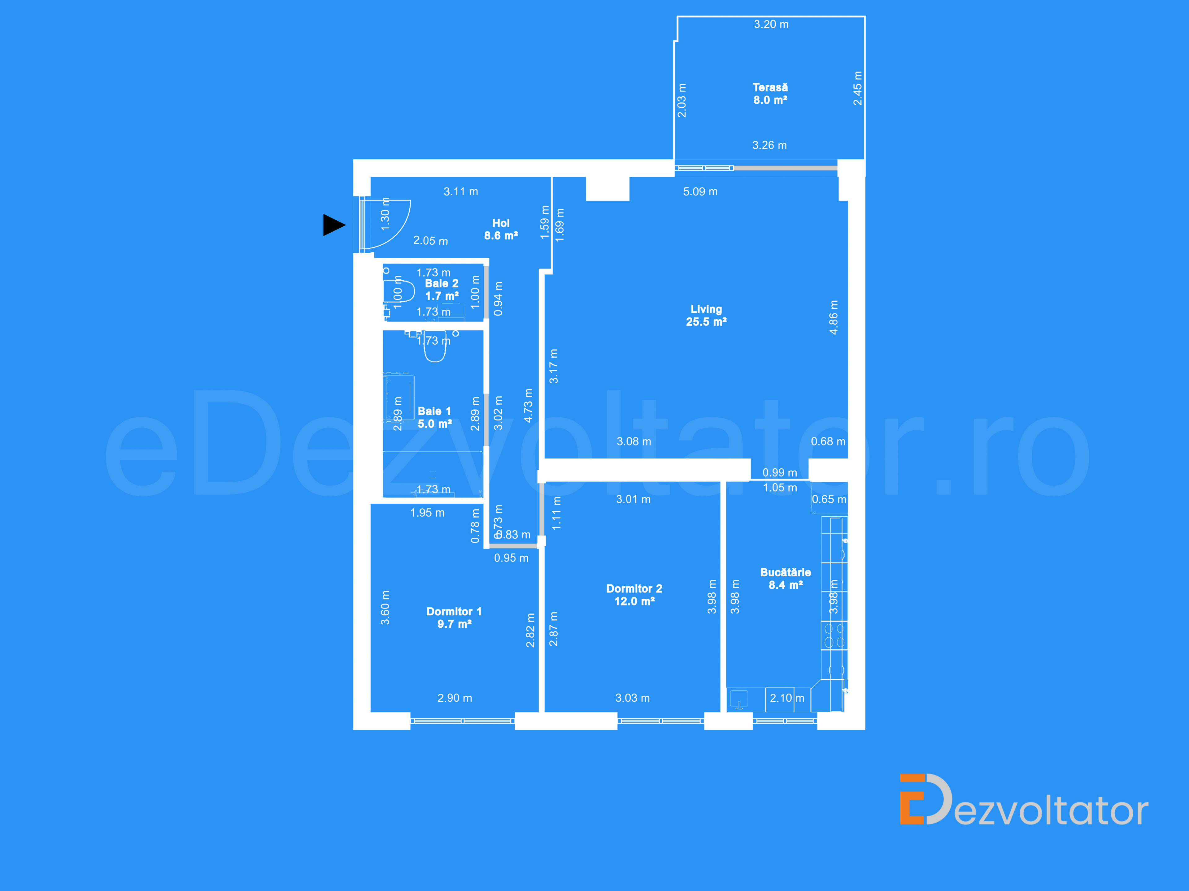 Desen Tehnic Apartament 3 camere 79 mp Floreasca Residence