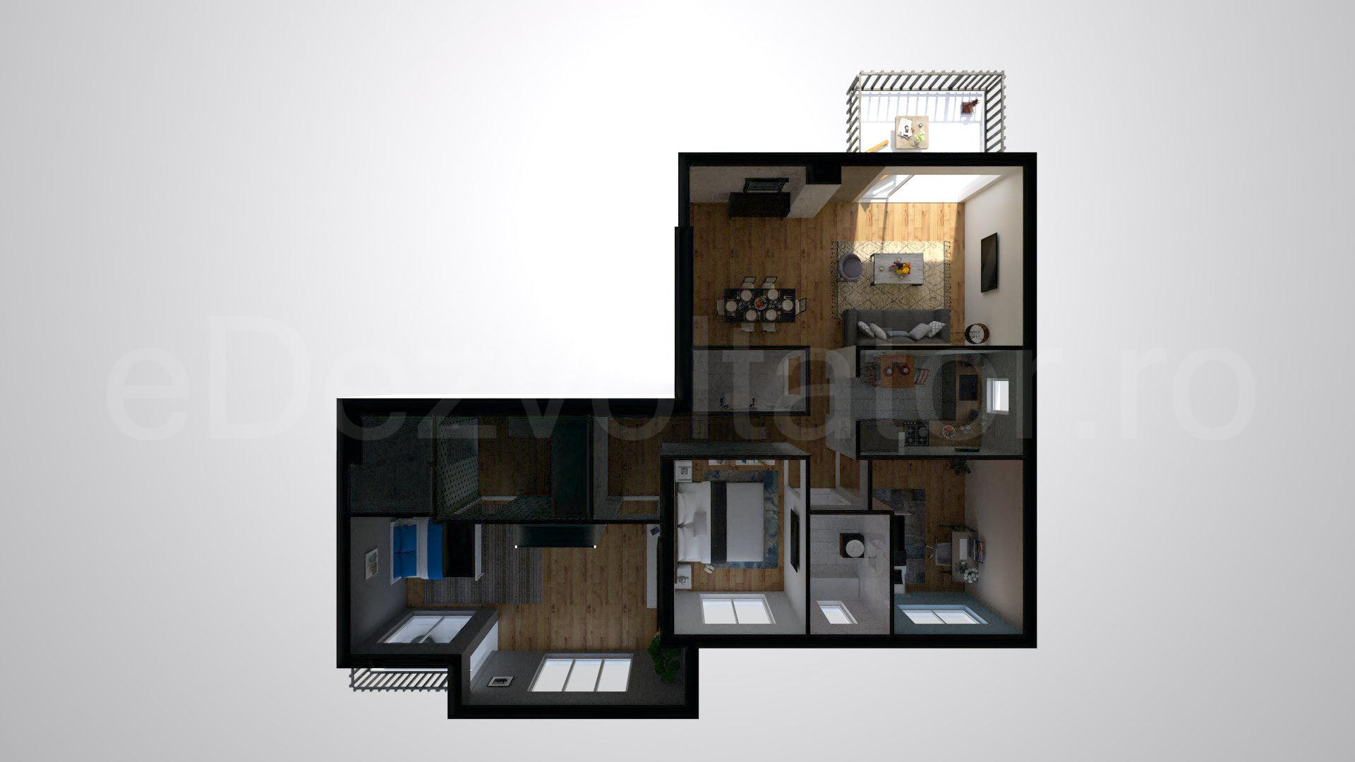 Simulare iluminat natural  Apartament 4 camere 114 mp Floreasca Residence