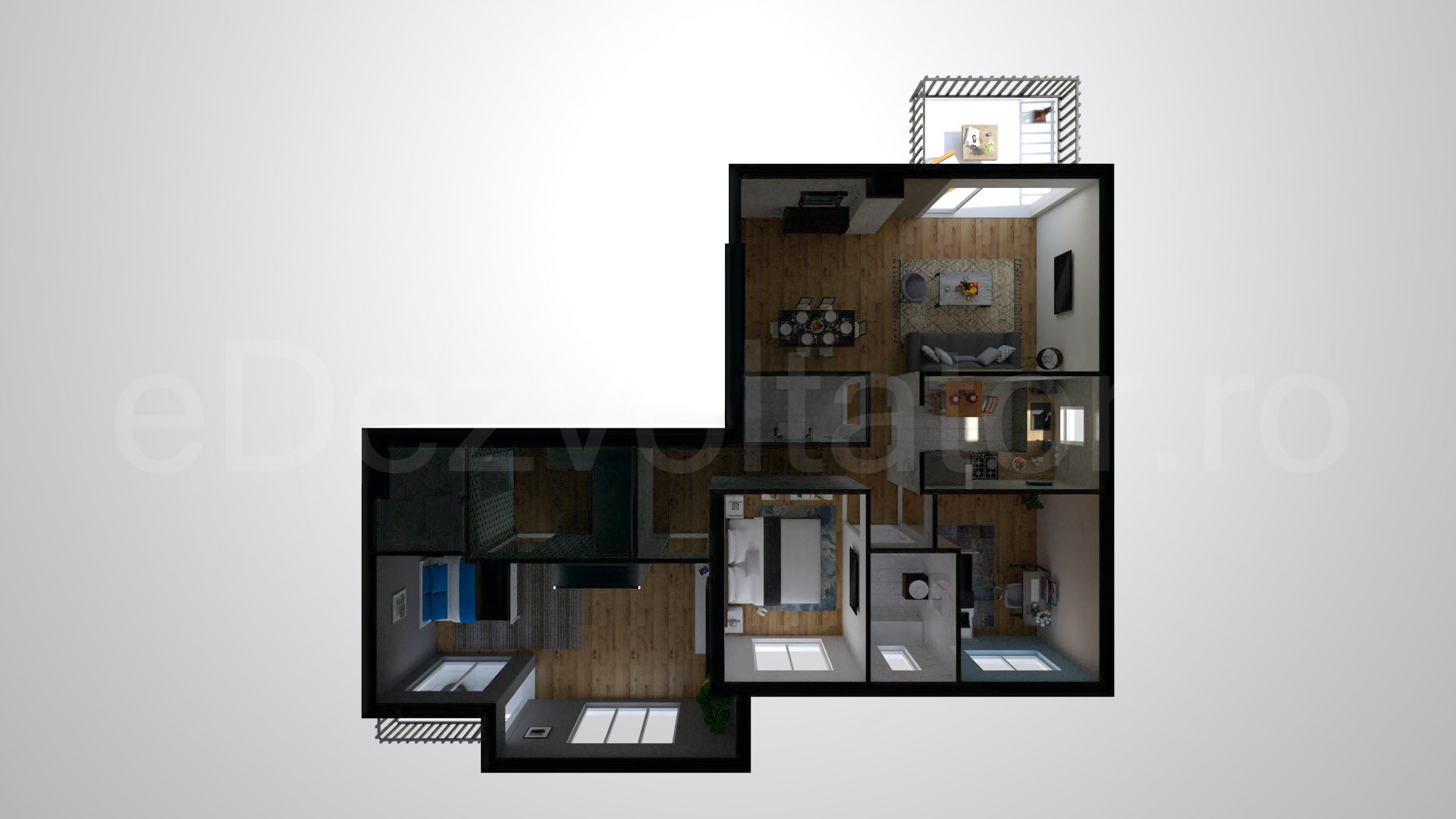 Simulare iluminat natural  Apartament 4 camere 114 mp Floreasca Residence