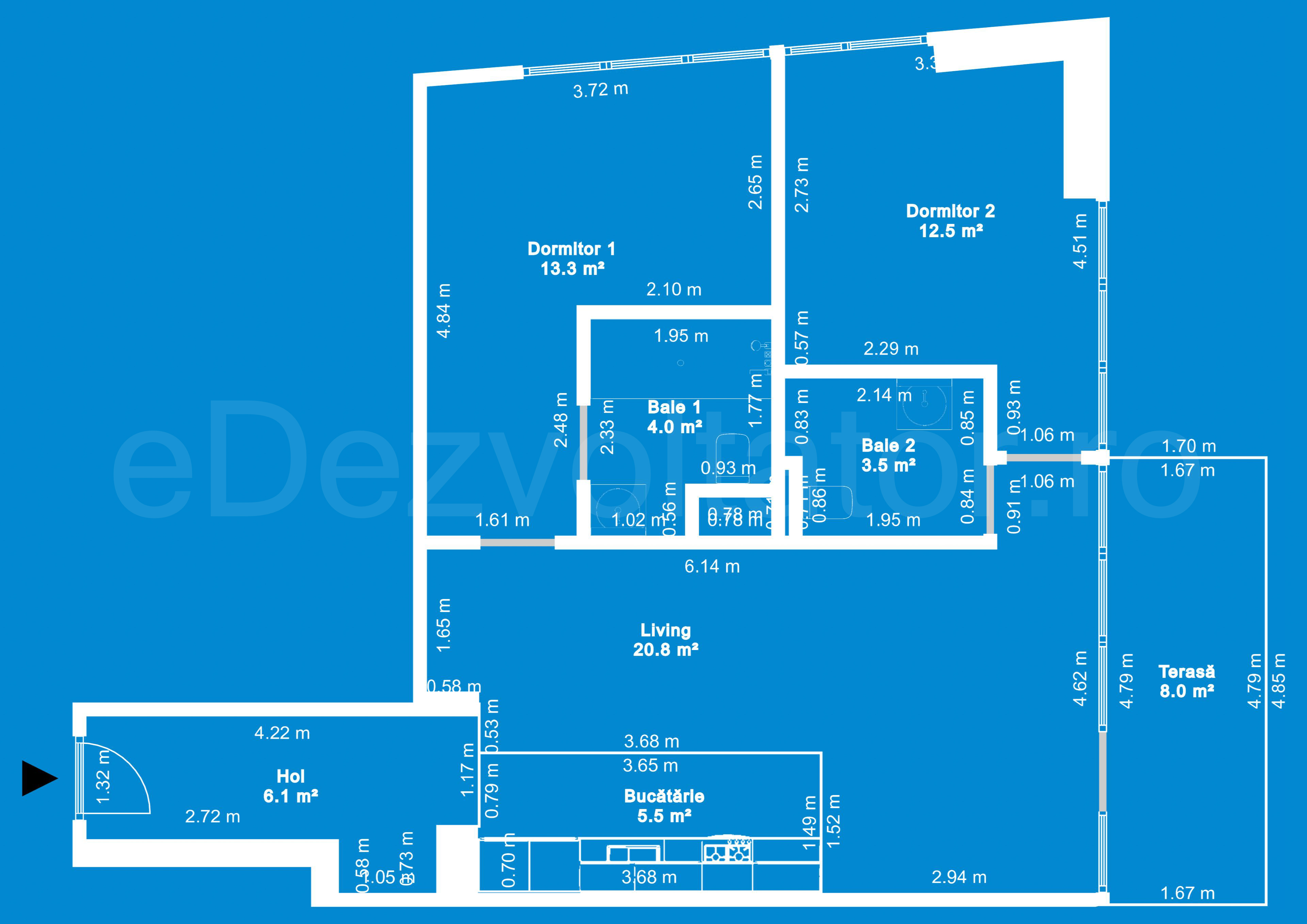 Desen Tehnic Apartament 3 Camere 74mp One Verdi Park Residence